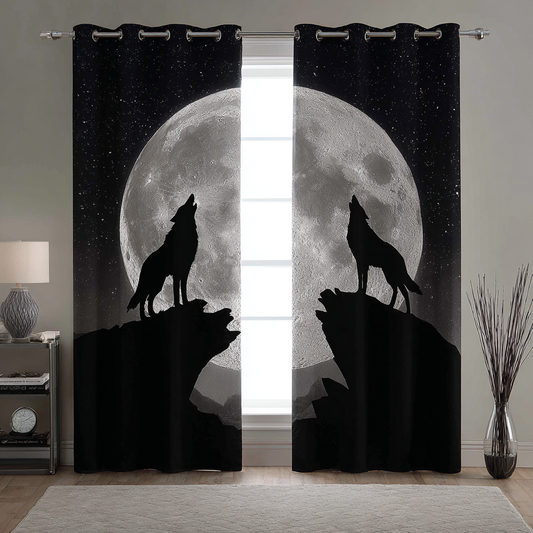 Moon Wolf Quilted Curtains NCU0DDK2000