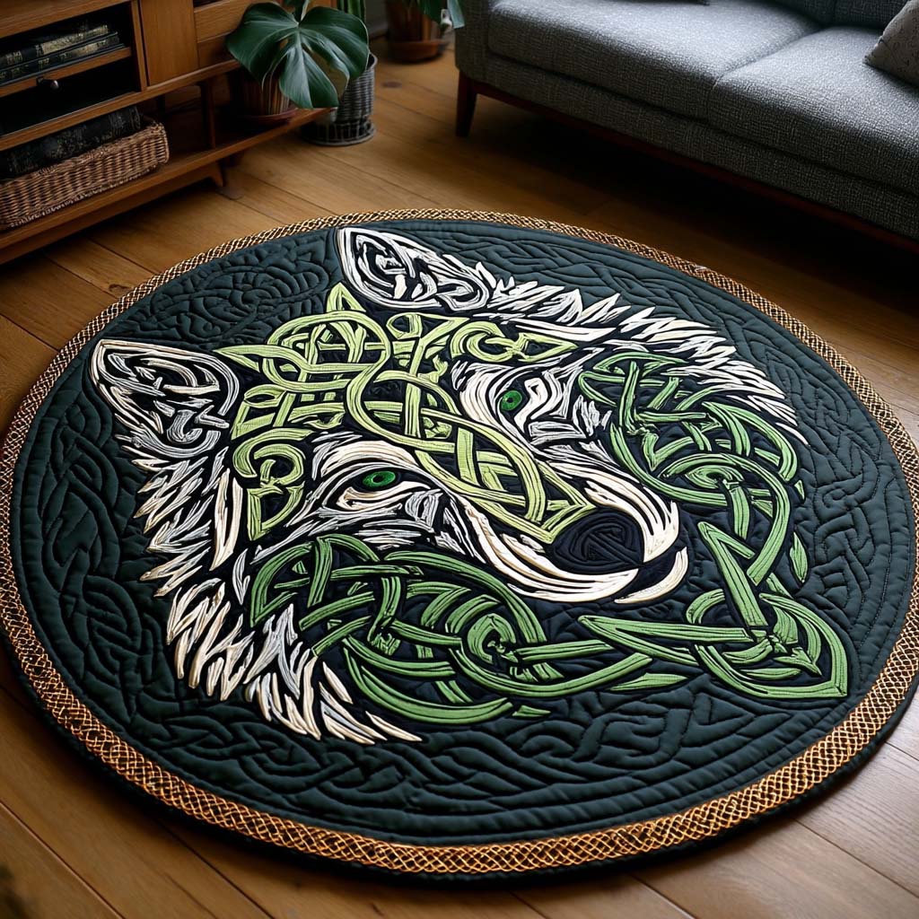 Moonhowl Quilted Round Mat NCU0NXD490