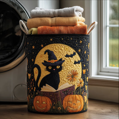 Moonlight Cat Quilted Laundry Basket NCU0TH3061