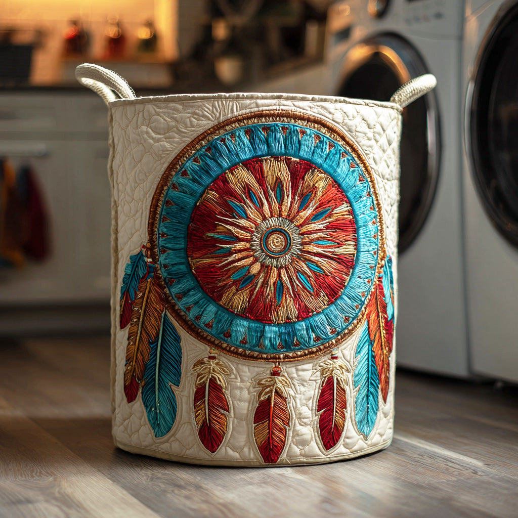 Moonlight Dreamcatcher Quilted Laundry Basket NCU0NTD958