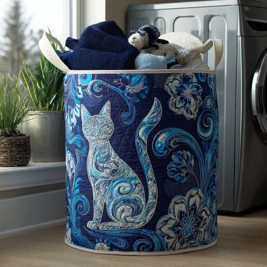 Moonlight Meow Quilted Laundry Basket NCU0PTT1210