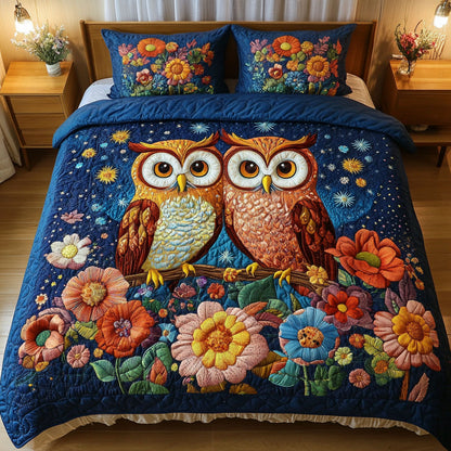 Moonlit Owls 3-Piece Quilted Bedding Set NCU0NNT177