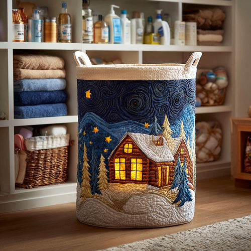 Moonlit Cabin Quilted Laundry Basket NCU0NTV589