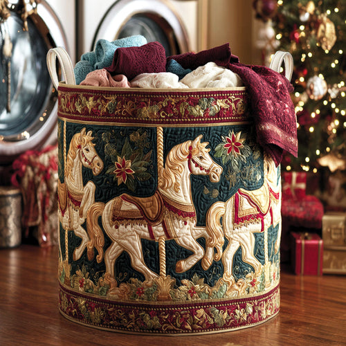 Moonlit Carousel Quilted Laundry Basket NCU0NTV747