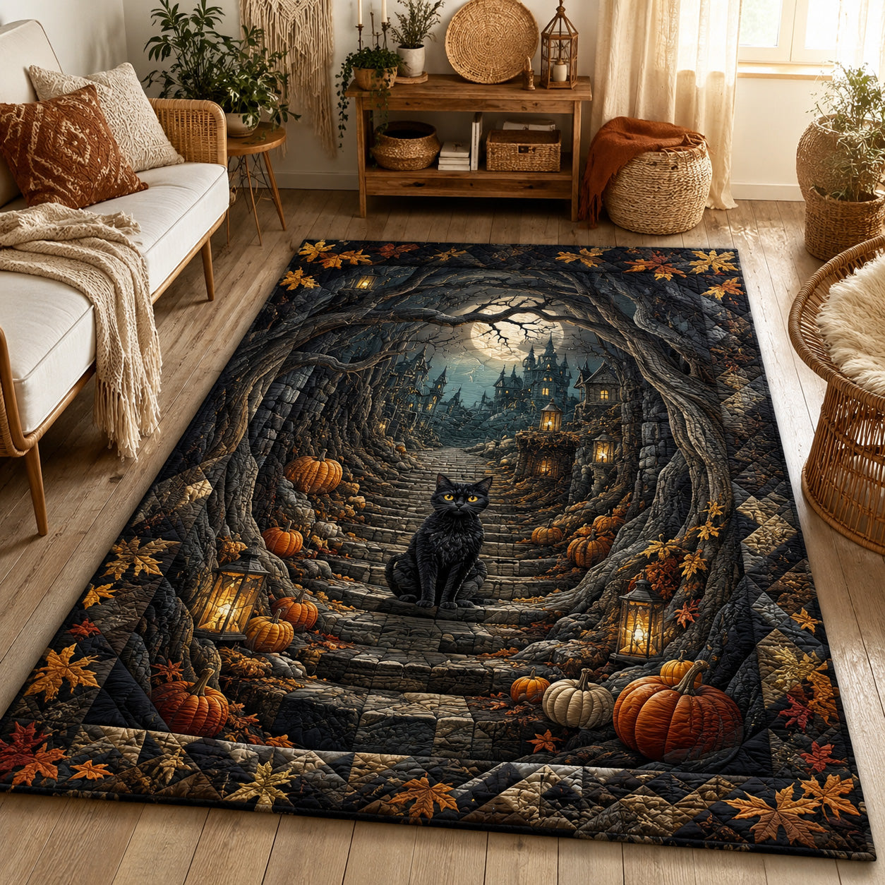 Moonlit Cat Path Area Rug NCU0PVL864