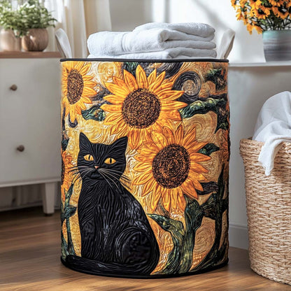 Moonlit Cat Quilted Laundry Basket NCU0NNL003