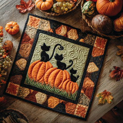 Moonlit Cats Quilted Table Topper NCU0NTV272