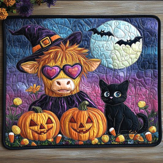 Moonlit Cow Magic Quilted Placemat NCU0TL1284