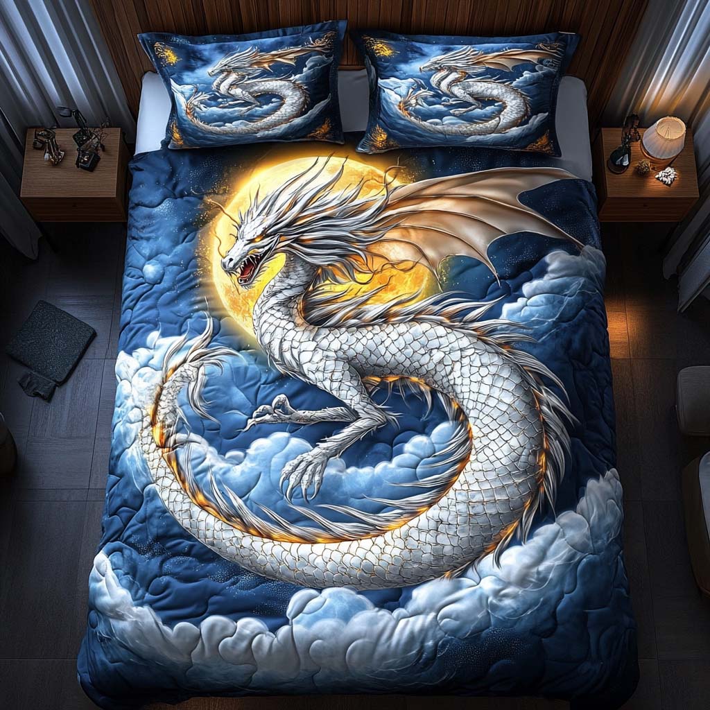 Moonlit Dragon 3-Piece Quilted Bedding Set NCU0DQQ042