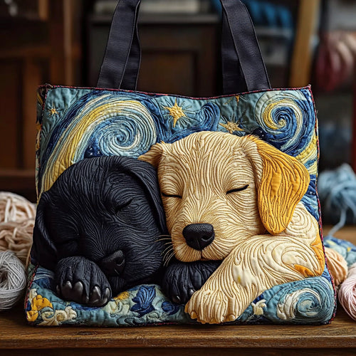 Moonlit Duo Labrador Quilted Tote Bag NCU0LDH104