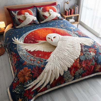Moonlit Feathers 3-Piece Quilted Bedding Set NCU0NTD644