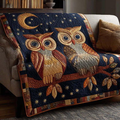 Moonlit Forest Owl Quilted Blanket NCU0NNT2169