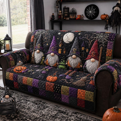 Moonlit Gnome Coven Quilted Sofa Cover NCU0DV2405