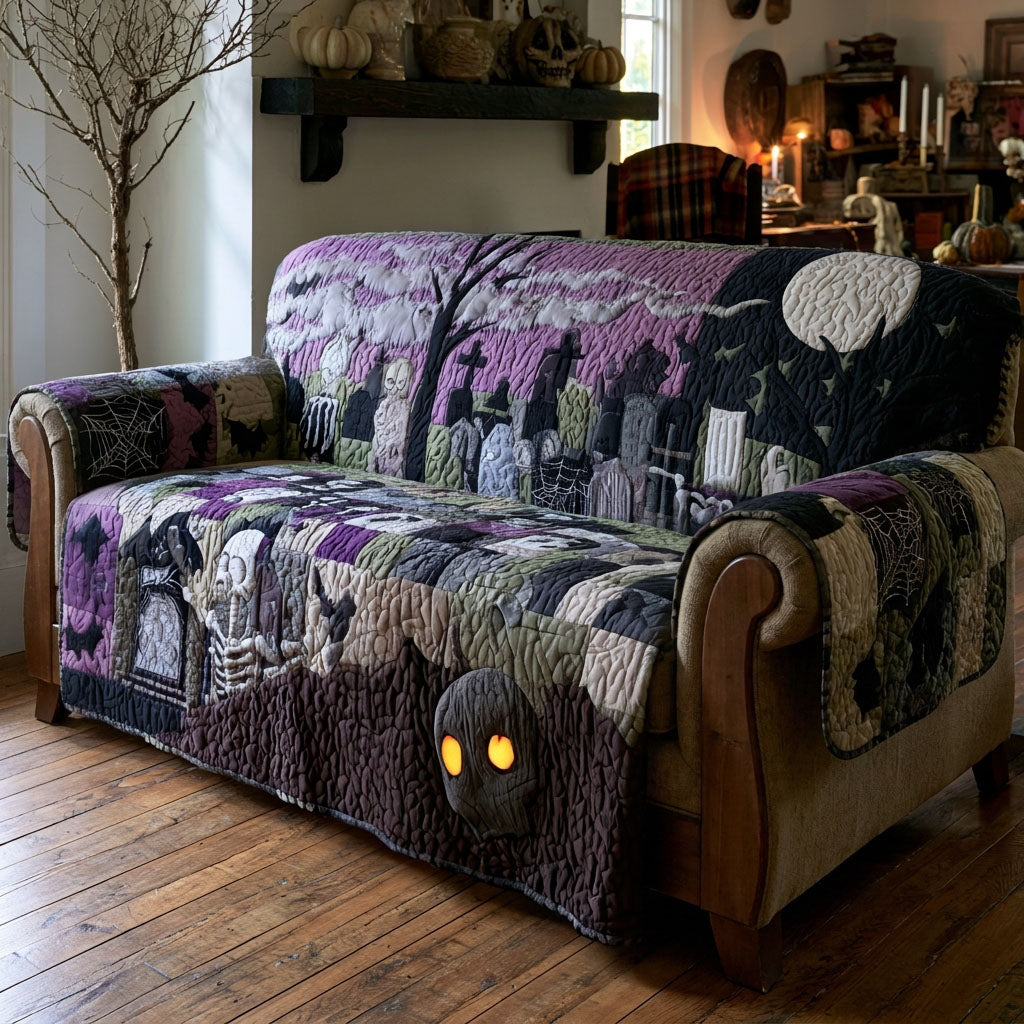 Moonlit Graveyard Quilted Sofa Cover NCU0PTT3250