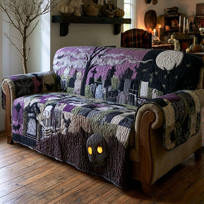 Moonlit Graveyard Quilted Sofa Cover NCU0PTT3250