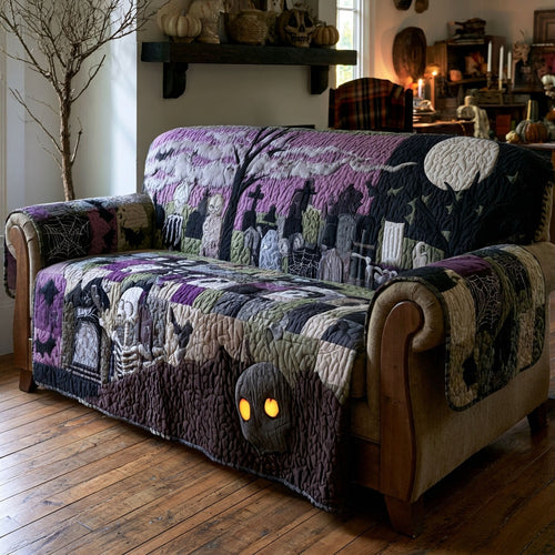 Moonlit Graveyard Quilted Sofa Cover NCU0PTT3250