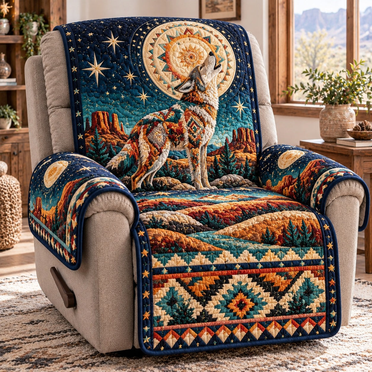 Moonlit Howling Wolf Sofa Cover NCU0NTD2373