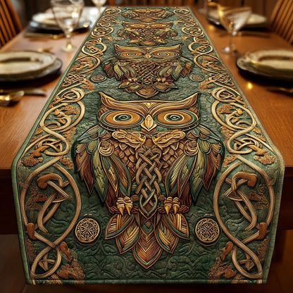 Moonlit Owl Knot Quilted Table Runner NCU0NTD843