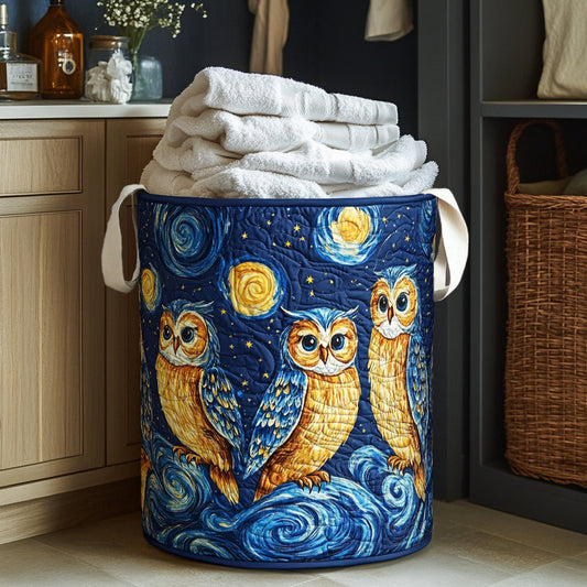 Moonlit Owl Quilted Laundry Basket NCU0NNL120