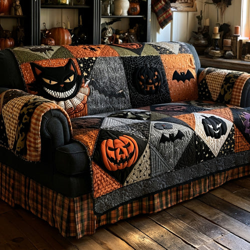 Moonlit Pumpkin Patches Quilted Sofa Cover NCU0PTT3277