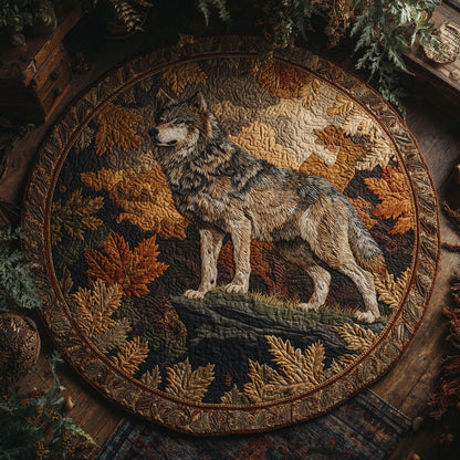 Moonlit Sentinel Quilted Round Mat NCU0DV1125