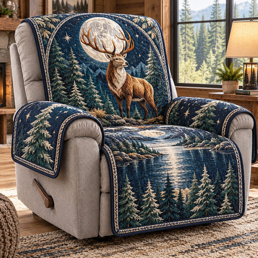 Moonlit Stag Forest Quilted Sofa Cover NCU0NTD2357