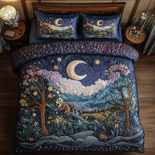 Moonlit Trail 3-Piece Quilted Bedding Set NCU0DDK116