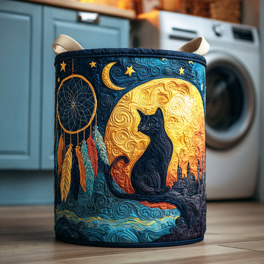 Moonlit Whisker Quilted Laundry Basket NCU0NTD182