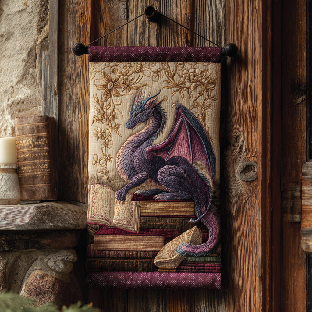 Moonlit Winged Dragon Quilted Door Banner NCU0DV1492