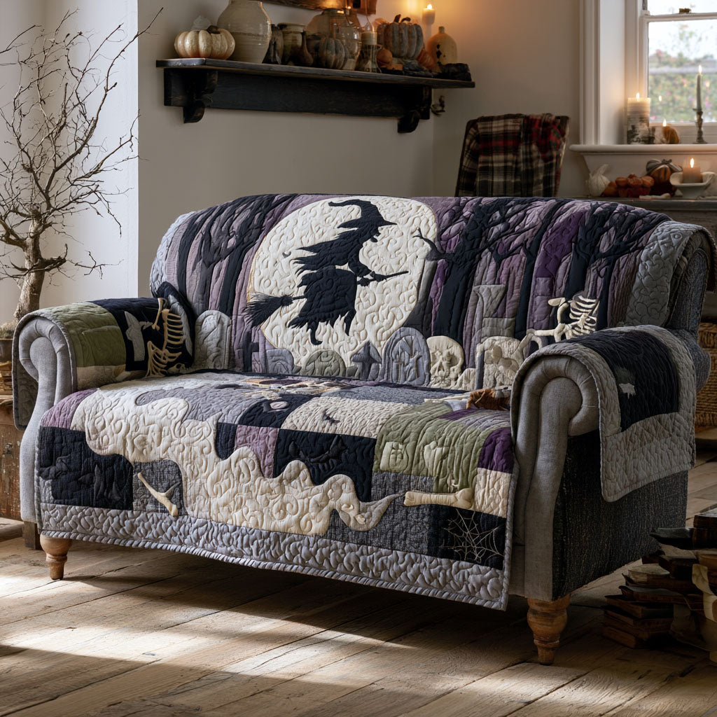 Moonlit Witch Boots Quilted Sofa Cover NCU0PTT3252