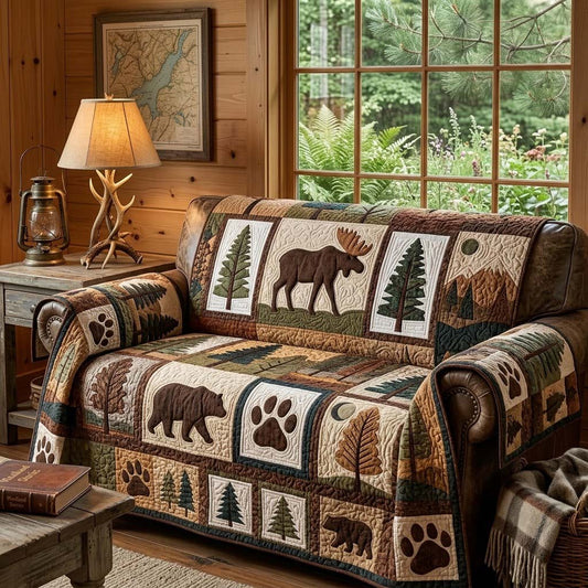 Moose Cabin Living Quilted Sofa Cover NCU0DQQ0746