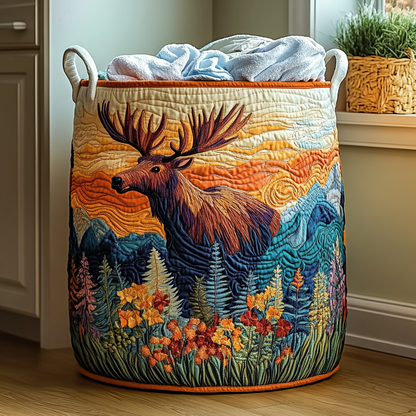 Moose Charm Quilted Laundry Basket NCU0DDK1063