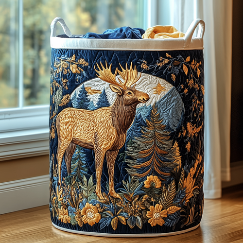 Moose Haven Quilted Laundry Basket NCU0DDK1060