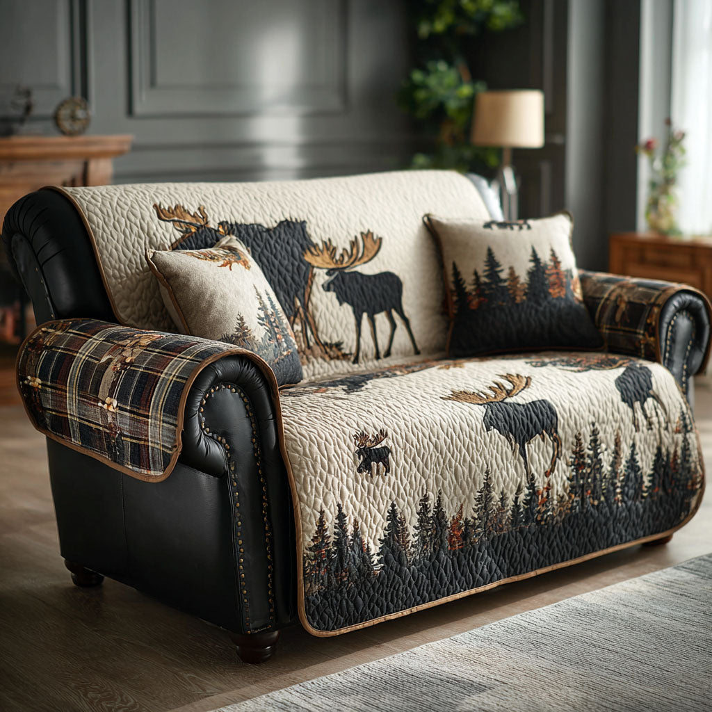 Moose Meadow Quilted Sofa Cover NCU0PTT2162