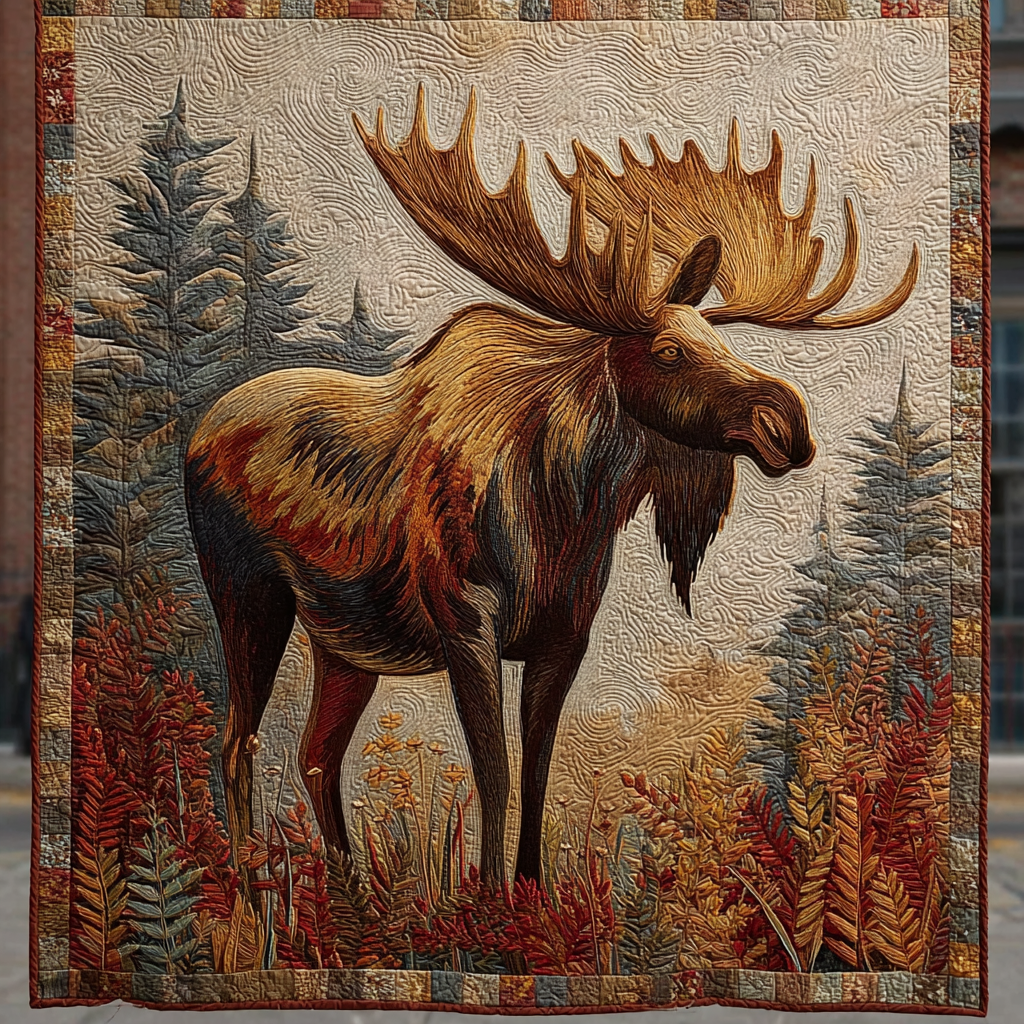 Moose Spirit Quilted Blanket NCU0DDK1417
