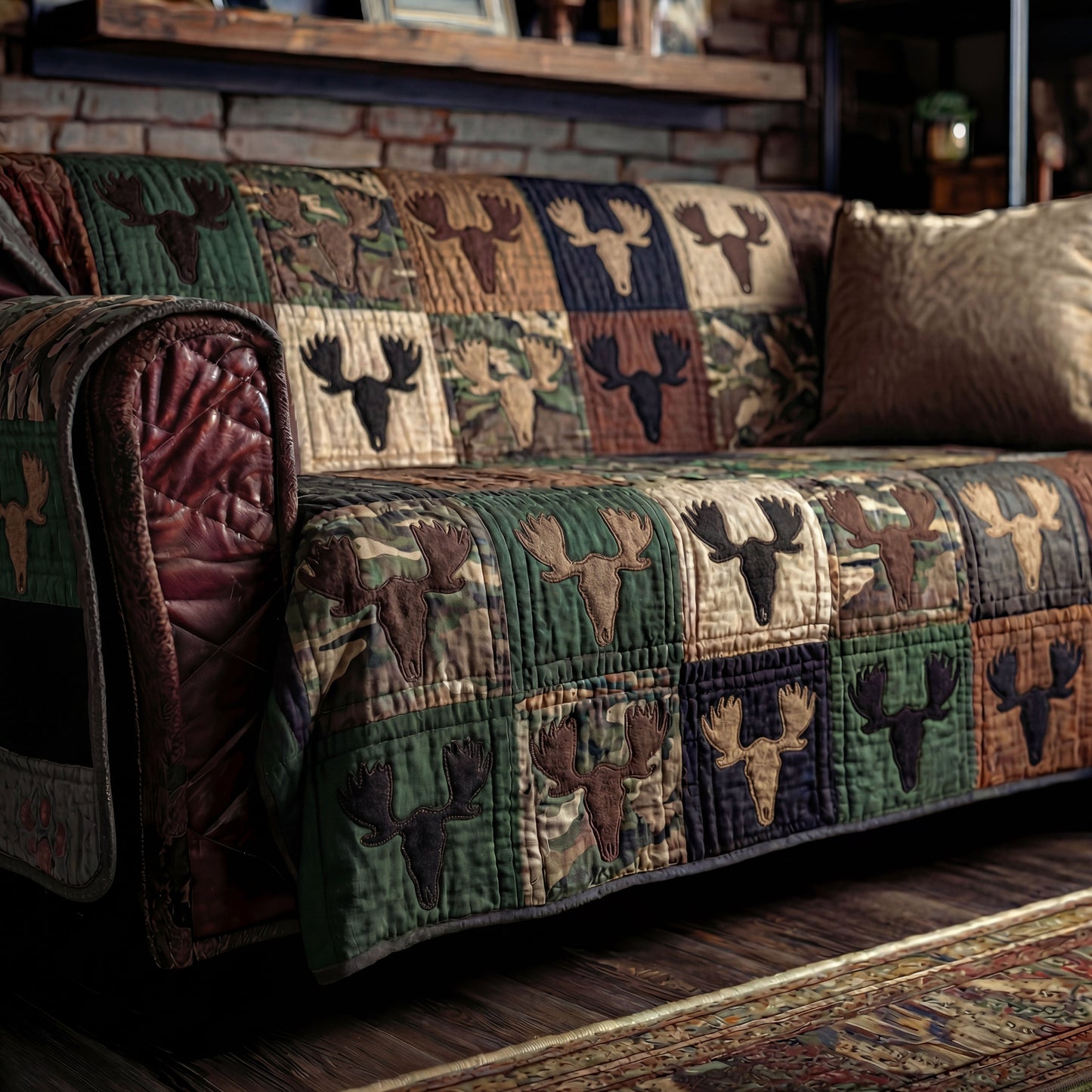 Moose Trail Heritage Quilted Sofa Cover NCU0PTT2948