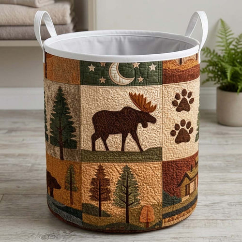 Moose Trail Quilted Laundry Basket NCU0DQQ0789