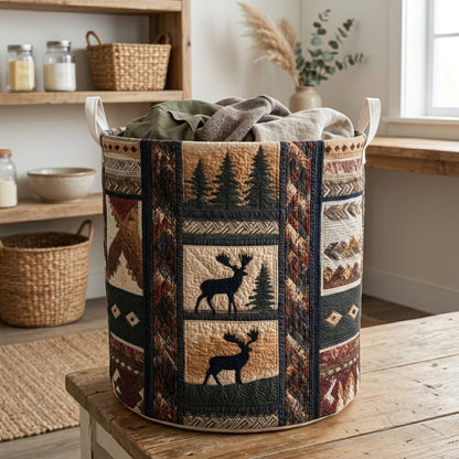 Moose Valley Quilted Laundry Basket NCU0PVL812