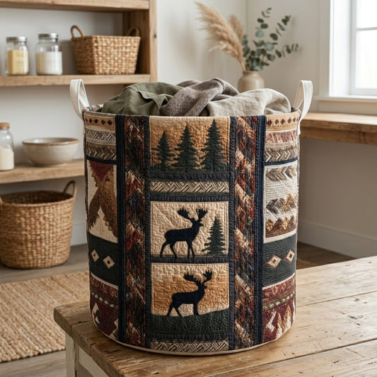 Moose Valley Quilted Laundry Basket NCU0PVL812