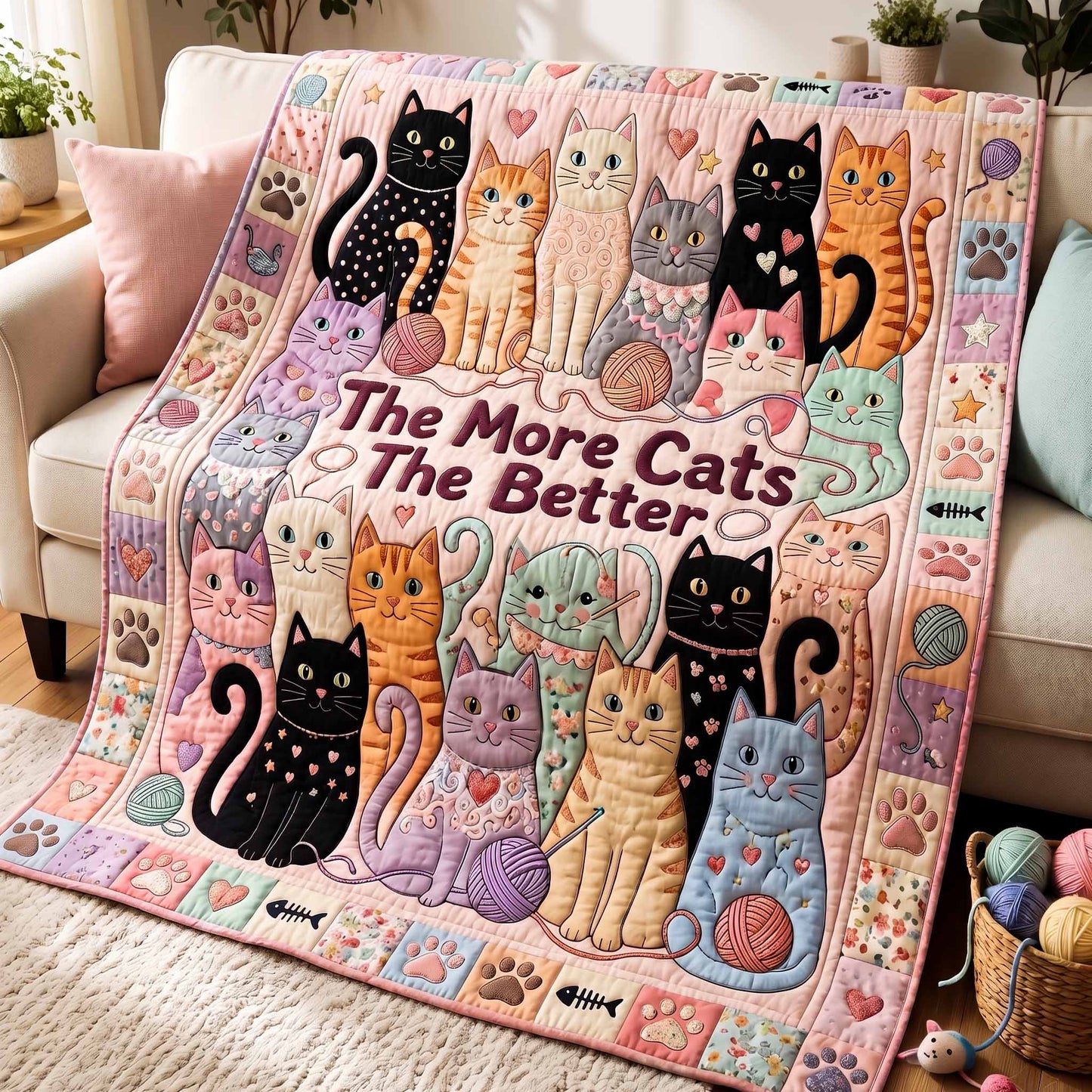 More Cats Better Quilted Blanket NCU0NXD1848