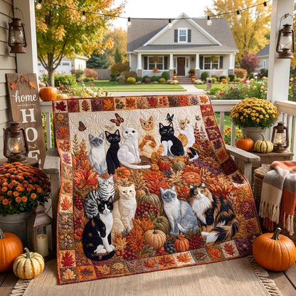 More Cats More Happiness Quilted Blanket NCU0PTT3192
