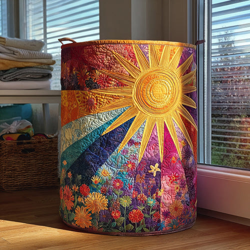 Morning Bloom Quilted Laundry Basket NCU0PVL617