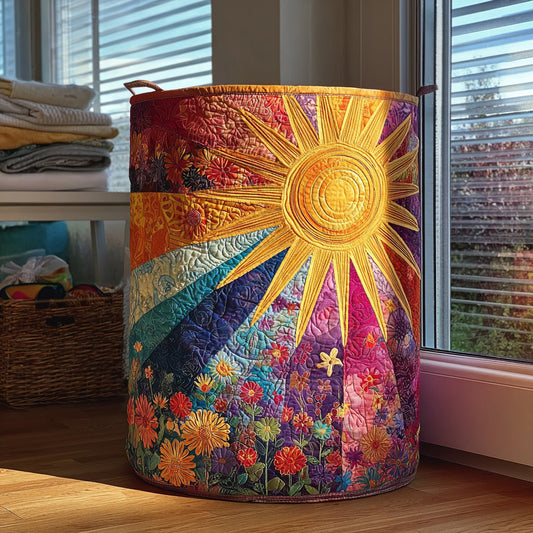 Morning Bloom Quilted Laundry Basket NCU0PVL617