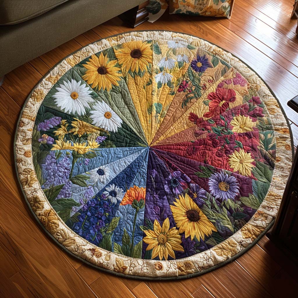 Morning Blossom Quilted Round Mat NCU0NNT2012