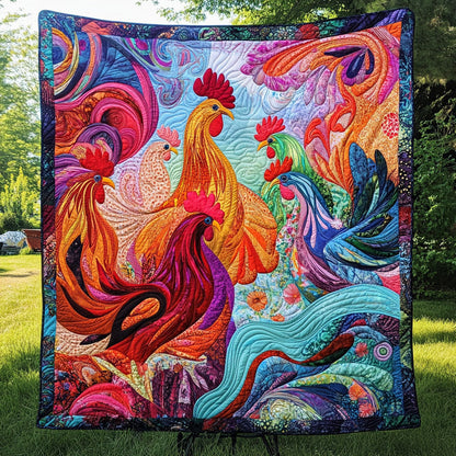 Morning Cluck Symphony Quilted Blanket NCU0PT907