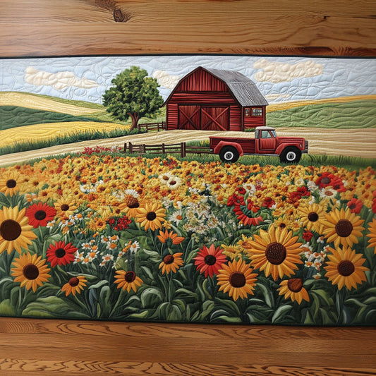 Morning Dew Fields Quilted Table Runner NCU0PTT406