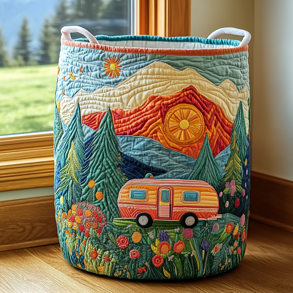 Morning Field Quilted Laundry Basket NCU0DDK1601