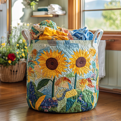 Morning Garden Quilted Laundry Basket NCU0PVL405