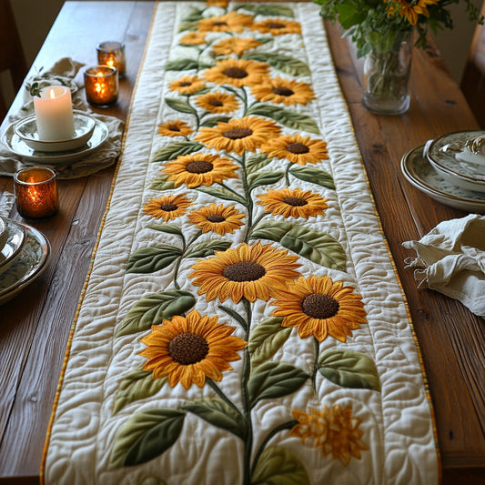 Morning Gold Quilted Table Runner NCU0DV532