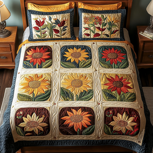 Morning Petals 3-Piece Quilted Bedding Set NCU0DDK496